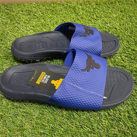 Under Armour UA Project Rock Brahma Bull Slides Sandals 3025237-401 Men’s 13 NEW